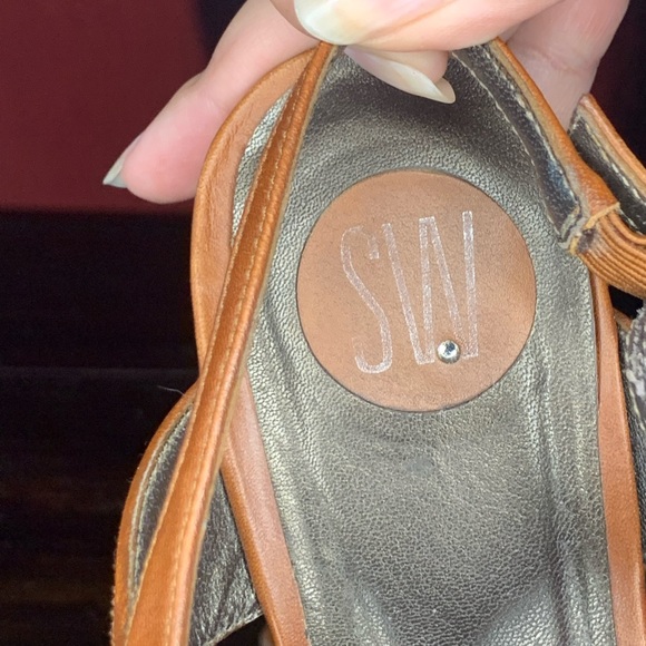 Stuart Weitzman Brown Tan Leather Wood High Heel Platform Strappy Sexy - Picture 8 of 8